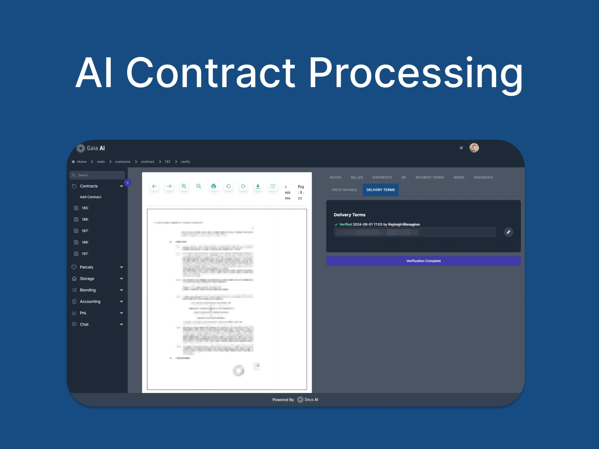 Image of AI analyzing contract documents