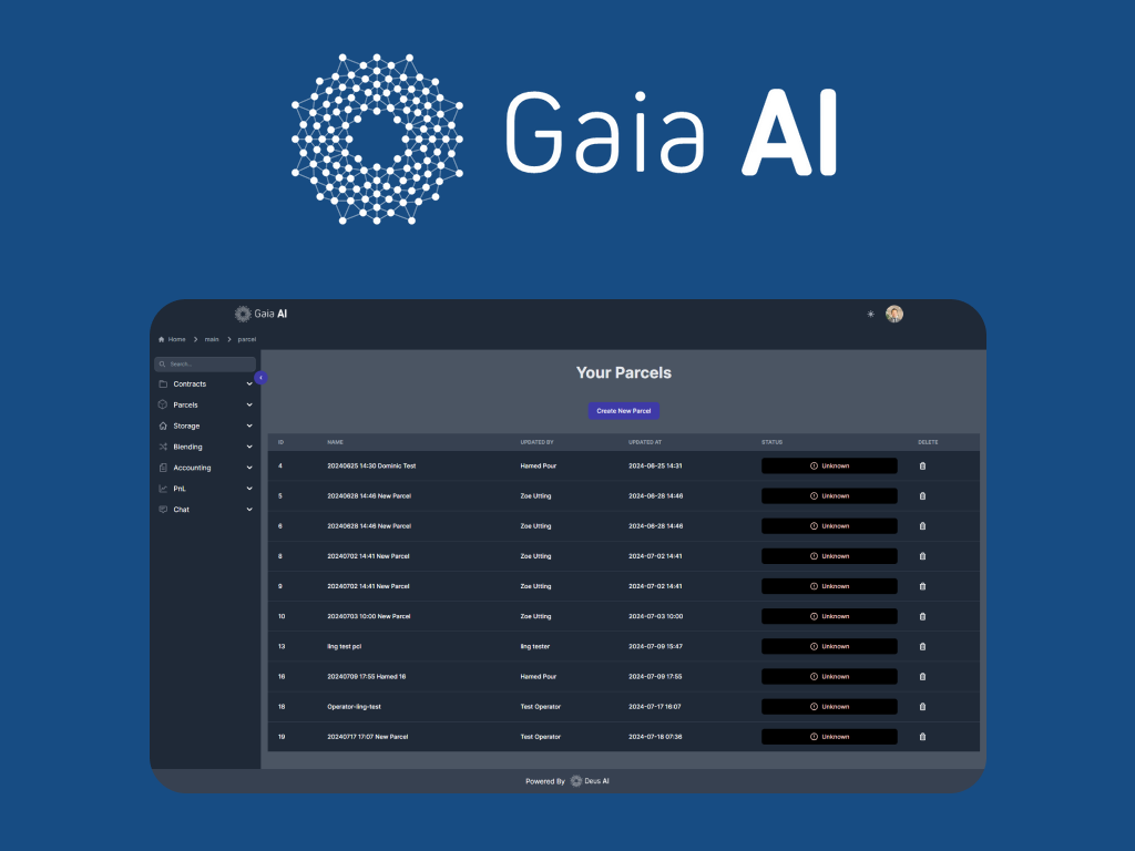 GAIA Logo with Desktop Version of the site