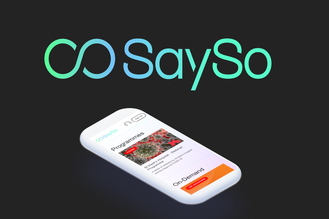Sayso Logo with Mobile and Desktop Versions of the site